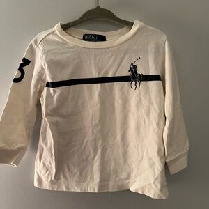 Ralph Lauren Kids Cream Long Sleeve Tee